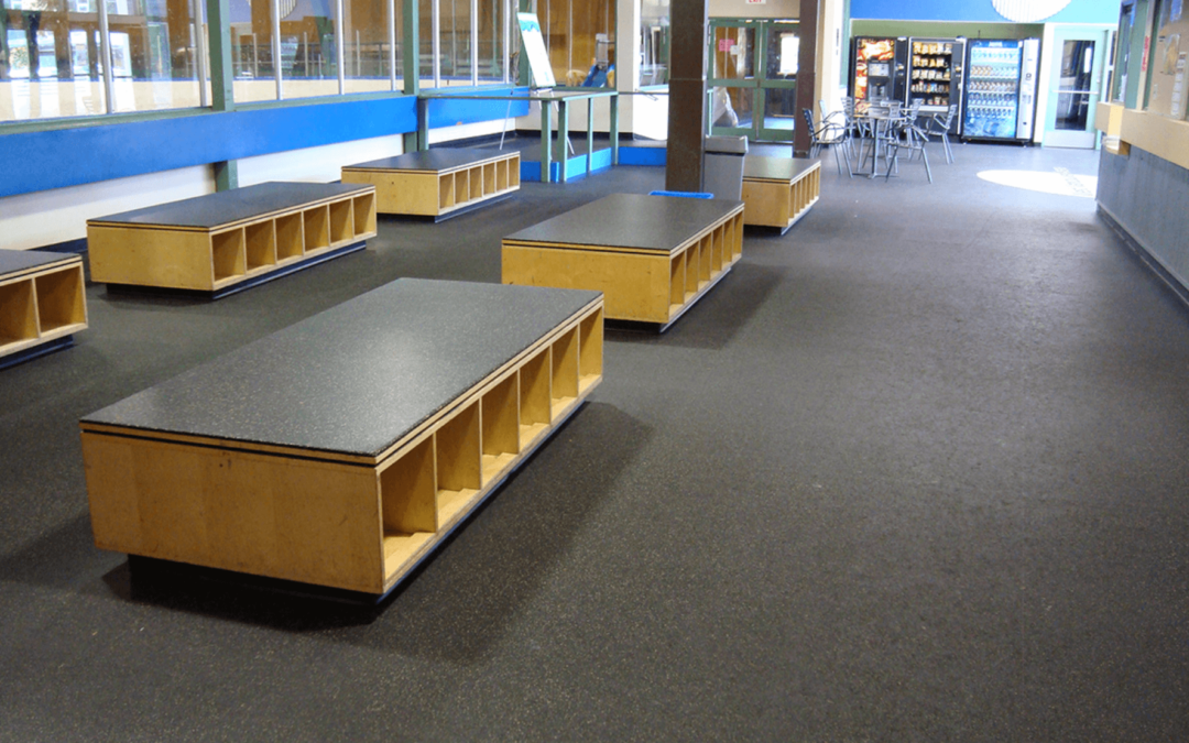 Recycle rubber flooring for commercial spaces