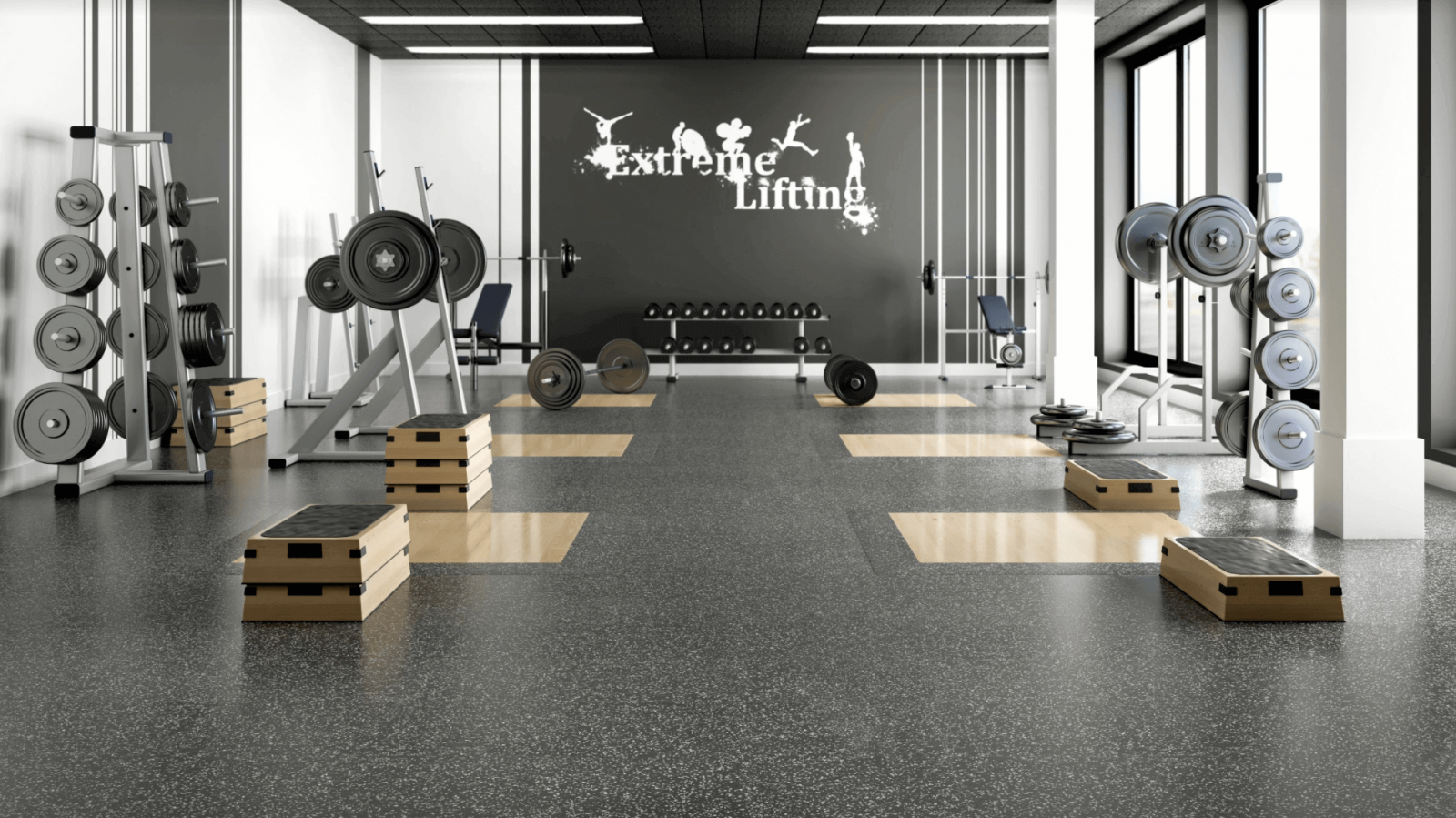 Fitness equipment flooring for gyms